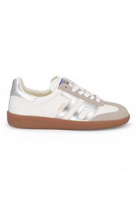 Sneaker donna Back 70 in pelle colore bianco. BACK70- | CLOUD 2505-18-METALLIC SILVER